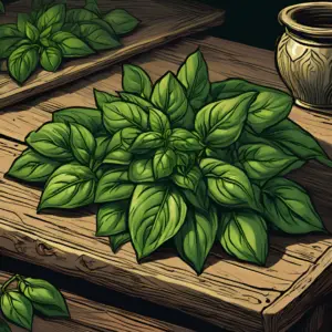 Basil leaves used in witchcraft for protection, love, and prosperity spells