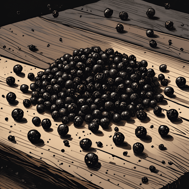 Black peppercorns used in witchcraft for protection, cleansing, and enhancing spells