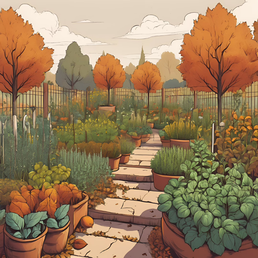 Herb garden in Autumn
