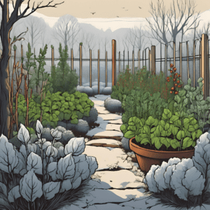Herb garden in winter