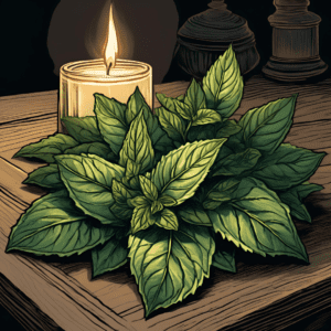 Peppermint leaves used in witchcraft for clarity, healing, and protection spells