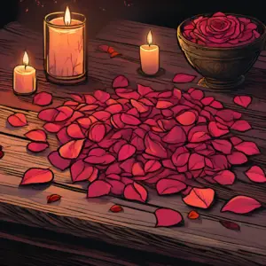 Rose petals used in witchcraft for love spells, healing rituals, and protection magic