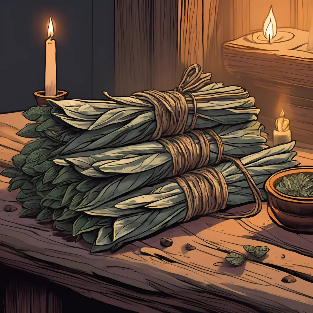 Sage used in witchcraft for cleansing, protection, and healing spells
