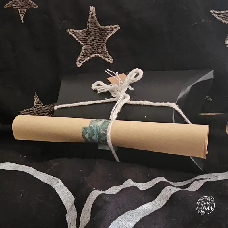 Example of the packaged Yule rital kit with spell scroll