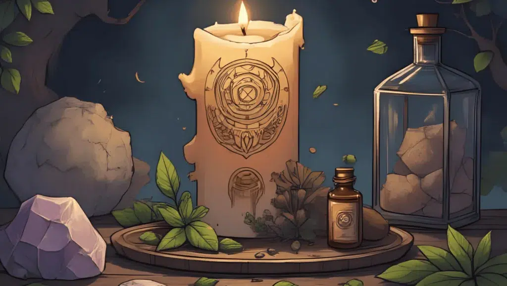 How to Make a Protection Candle That Really Works1; protection candle with herbs, oils, and carved sigils ready for ritual use