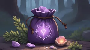 Loved Ones Protection Spell: A handmade spell pouch with rosemary, amethyst, and a photo glowing with protective energy