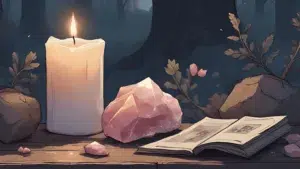 Relationship Protection Spell for the Full Moon: full moon ritual with white candle and photo symbolising relationship protection