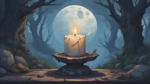 silver candle and moon magic